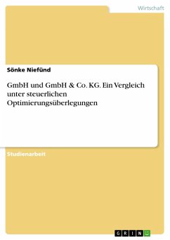 Vergleich der GmbH mit der GmbH & Co. KG unter steuerlichen Optimierungsüberlegungen (eBook, PDF)
