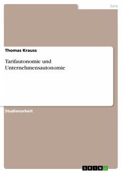 Tarifautonomie und Unternehmensautonomie (eBook, PDF)