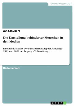 Die Darstellung behinderter Menschen in den Medien (eBook, PDF) - Schubert, Jan