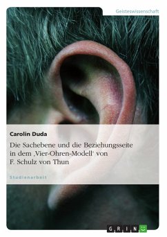 Die Sachebene und die Beziehungsseite in dem 'Vier-Ohren-Modell' von F. Schulz von Thun (eBook, PDF) - Duda, Carolin