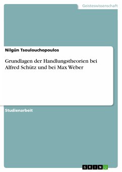 Grundlagen der Handlungstheorien bei Alfred Schütz und bei Max Weber (eBook, PDF)