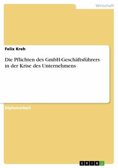 Die Pflichten des GmbH-Geschäftsführers in der Krise des Unternehmens (eBook, PDF)