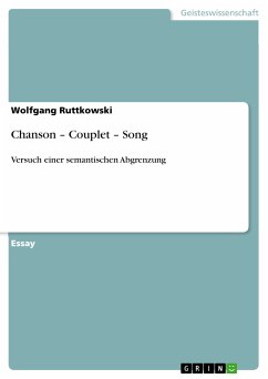 Chanson – Couplet – Song (eBook, PDF)