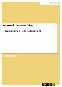 Umwandlungs - und Aktienrecht (eBook, PDF) - Oswald, Kay; Osbar, Andreas