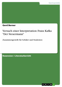 Versuch einer Interpretation: Franz Kafka "Der Steuermann" (eBook, PDF)