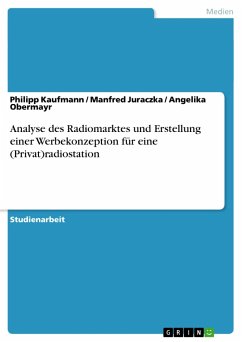 Analyse des Radiomarktes und Erstellung einer Werbekonzeption für eine (Privat)radiostation (eBook, PDF) - Kaufmann, Philipp; Juraczka, Manfred; Obermayr, Angelika