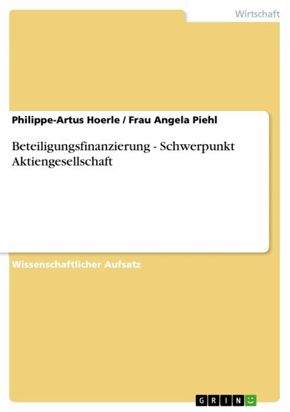 Beteiligungsfinanzierung - Schwerpunkt Aktiengesellschaft (eBook, PDF)