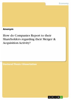 How do Companies Report to their Shareholders regarding their Merger & Acquisition Activity? (eBook, PDF)