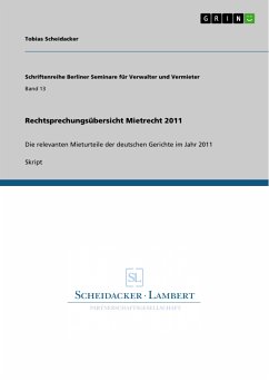 Rechtsprechungsübersicht Mietrecht 2011 (eBook, PDF) - Scheidacker, Tobias