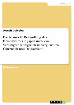 Die bilanzielle Behandlung des Firmenwertes in Japan und dem Vereinigten Königreich im Vergleich zu Österreich und Deutschland (eBook, PDF)