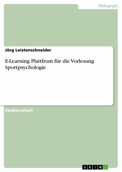 E-Learning Plattfrom für die Vorlesung Sportpsychologie (eBook, PDF)