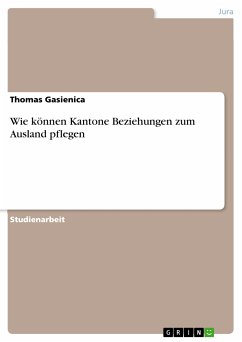 Wie können Kantone Beziehungen zum Ausland pflegen (eBook, PDF) - Gasienica, Thomas