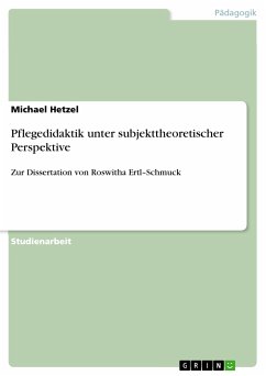 Pflegedidaktik unter subjekttheoretischer Perspektive (eBook, PDF)
