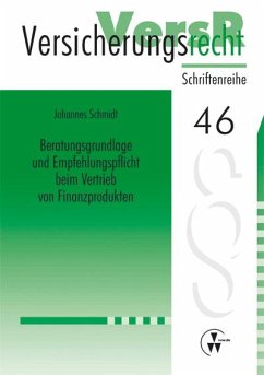 Beratungsgrundlage und Empfehlungspflicht beim Vertrieb von Finanzprodukten (eBook, PDF) - Schmidt, Johannes