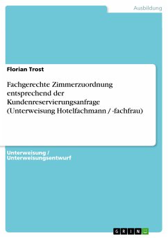 Fachgerechte Zimmerzuordnung entsprechend der Kundenreservierungsanfrage (Unterweisung Hotelfachmann / -fachfrau) (eBook, PDF) - Trost, Florian