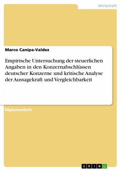 Empirische Untersuchung der steuerlichen Angaben in den Konzernabschlüssen deutscher Konzerne und kritische Analyse der Aussagekraft und Vergleichbarkeit (eBook, PDF)