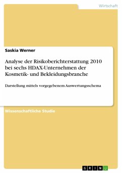 Analyse der Risikoberichterstattung 2010 bei sechs HDAX-Unternehmen der Kosmetik- und Bekleidungsbranche (eBook, PDF) - Werner, Saskia