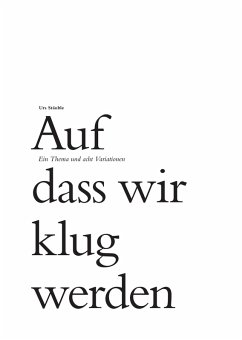 Cover Auf dass wir klug werden