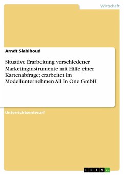 Situative Erarbeitung verschiedener Marketinginstrumente mit Hilfe einer Kartenabfrage; erarbeitet im Modellunternehmen All In One GmbH (eBook, ePUB)