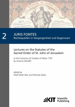 Lectures on the Statutes of the Sacred Order of St. John of Jerusalem : at the University (of Studies) of Malta 1792 - Micallef, Antonio