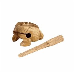 NINO® Frosch Holz mini, natur, m. 1 Schlegel