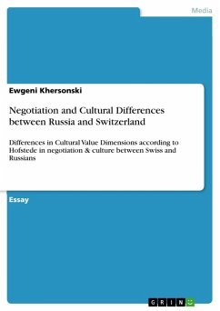 Negotiation and Cultural Differences between Russia and Switzerland (eBook, ePUB) - Khersonski, Ewgeni