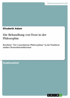 Die Behandlung von Trost in der Philosophie (eBook, ePUB) - Adam, Elisabeth