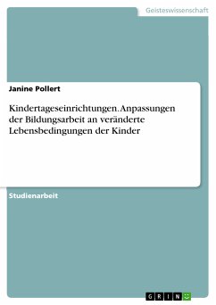 Kindertageseinrichtungen. Anpassungen der Bildungsarbeit an veränderte Lebensbedingungen der Kinder (eBook, PDF) - Pollert, Janine