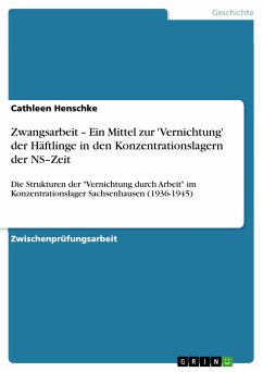 Zwangsarbeit – Ein Mittel zur 'Vernichtung' der Häftlinge in den Konzentrationslagern der NS–Zeit (eBook, PDF)