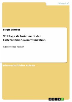 Weblogs als Instrument der Unternehmenskommunikation (eBook, PDF)