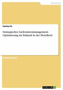 Strategisches Lieferantenmanagement. Optimierung im Einkauf in der Hotellerie - Huck, Carina