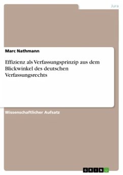 Effizienz als Verfassungsprinzip aus dem Blickwinkel des deutschen Verfassungsrechts - Nathmann, Marc