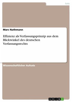 Effizienz als Verfassungsprinzip aus dem Blickwinkel des deutschen Verfassungsrechts - Nathmann, Marc