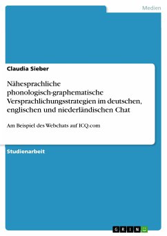 Nähesprachliche phonologisch-graphematische Versprachlichungsstrategien im deutschen, englischen und niederländischen Chat (eBook, PDF)