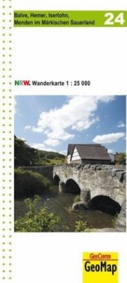 Balve, Hemer, Iserlohn, Menden im Märkischen Sauerland Blatt 24, topographische Wanderkarte NRW - Geobasisdaten: Land NRW