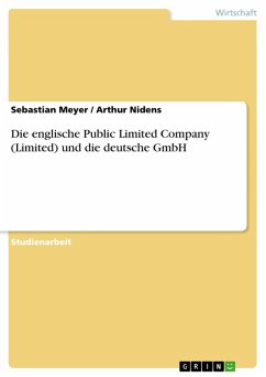 Die englische Public Limited Company (Limited) und die deutsche GmbH (eBook, ePUB)