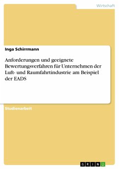 Anforderungen und geeignete Bewertungsverfahren für Unternehmen der Luft- und Raumfahrtindustrie am Beispiel der EADS (eBook, PDF)