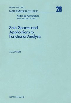 Cover Saks Spaces and Applications to Functional Analysis (eBook, PDF)