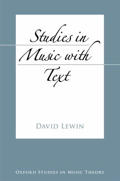 Studies in Music with Text (eBook, PDF) - Lewin, David