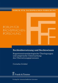 Rechtsübersetzung und Rechtswissen - Griebel, Cornelia