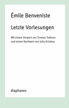 Letzte Vorlesungen - Benveniste, Émile