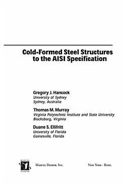 Cover Cold-Formed Steel Structures to the AISI Specification (eBook, PDF)