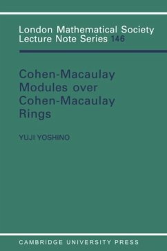 Maximal Cohen-Macaulay Modules over Cohen-Macaulay Rings (eBook, PDF) - Yoshino, Y.