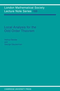 Local Analysis for the Odd Order Theorem (eBook, PDF) - Bender, Helmut