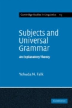 Subjects and Universal Grammar (eBook, PDF) - Falk, Yehuda N.