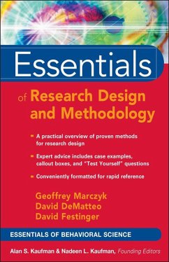Essentials of Research Design and Methodology (eBook, PDF) - Marczyk, Geoffrey R.; Dematteo, David; Festinger, David