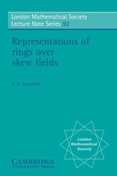 Representations of Rings over Skew Fields (eBook, PDF) - Schofield, A. H.