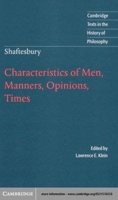 Cover Shaftesbury: Characteristics of Men, Manners, Opinions, Times (eBook, PDF)