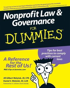 Nonprofit Law and Governance For Dummies (eBook, ePUB) - Welytok, Jill Gilbert; Welytok, Daniel S.