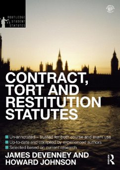 Contract, Tort and Restitution Statutes 2012-2013 (eBook, PDF) - Devenney, James; Johnson, Howard